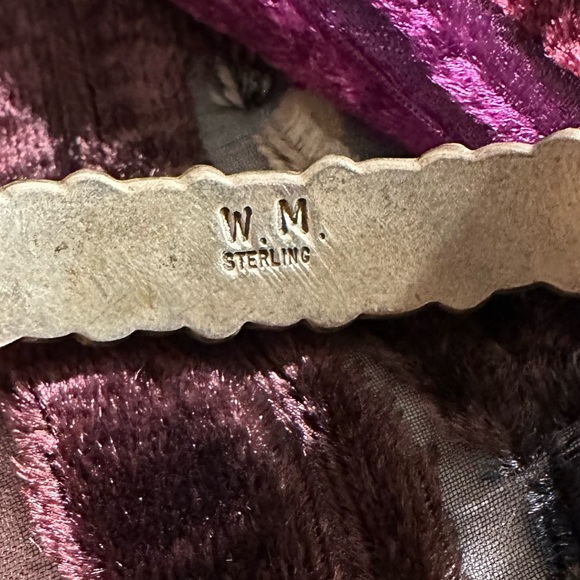 Vintage Navajo Coral Cuff Bracelet signed WM sterling silver Native American - Picture 4 of 4